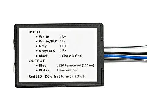Stereo Line-Output Converter
(with remote turn-on wire)
